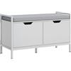 HOMCOM Panca Scarpiera a 2 Armadietti con Cuscino 84x35x50 cm Bianco