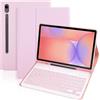 WENMILY Cover Tastiera per Samsung Galaxy Tab S10 Lite/S10 FE/S9 FE 10.9/S9 11 | Tastiera Bluetooth magnetica staccabile ultrasottile, QWERTY italiana, con portapenna, Rosa