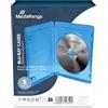 MediaRange Custodie Mediarange per cd, dvd e blu ray slim 11mm con tasca trasparente per copertina, confezione da 5 pezzi
