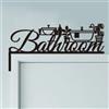 CUTHOLLOW Metallo Decorazione Telaio Porta, Ornamento Personalizzato per Porta a Forma di Bagno e Piante, Decorazioni Parete per Cameretta dei Bambini, Porta d'ingresso, Bagno, Camera da Letto
