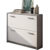 Dmora Scarpiera Vanuatu 98x24x80h cm Grigio Cemento Paia, Mobile Portascarpe Cassetti