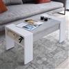 Dmora Tavolino da Salotto Femmine 98x50x43h cm Bianco Un Vano Forma Rettangolare, Piano Sollevabile