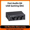 Fosi Audio Q4 Mini Stereo USB Gaming DAC e amplificatore per cuffie Adattatore convertitore audio per altoparlanti domestici/desktop alimentati/attivi