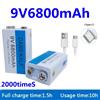 Aleaivy Nuova batteria ricaricabile agli ioni di litio 9 V 6800mAh batterie Micro USB 9 v litio per multimetro microfono giocattolo telecomando uso KTV