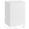 VASAGLE Comodini con Stazione di Ricarica, Set da 1/2, Tavolini Laterali con 3 Cassetti, 2 Prese AC, 2 Porte USB, per Soggiorno, Camera da Letto, Studio, Moderno, Bianco Cloud