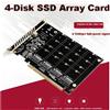 T.F.SKYWINDINTL Scheda di Espansione M.2 NVME PCIE 3.0 4.0 con Protocollo di Trasmissione 4x32Gbps, Supporto PCIE RAID per 2230 2242 2260 228 PCIE X16 a 4NVME
