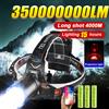 paweinuo 350000000 Lampada frontale a LED ultra potente Torcia frontale super luminosa da 4000M Torcia frontale ricaricabile da pesca Faro da caccia 18650