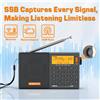 XHDATA D808 Professionale AM FM SW MW AIR SSB RDS Radio Ricezione a lungo raggio Radio multibanda ricaricabile portatile Suono stereo