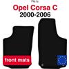 Wielganizator Tappetini anteriori in velluto per Opel Corsa C hatchback (2000-2006) - Nero (2 pz) set di tappetini anteriori per auto per pavimento del veicolo