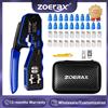 ZoeRax Kit di strumenti per crimpatura ZoeRax RJ45 CAT6 CAT5E, 20 connettori passanti e copripresa, spelafili, lame per cavi CAT6/5E