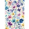 Brangdy Carta da parati floreale colorata per acquerello, carta da parati autoadesiva con fiori viola/blu, carta da contatto rimovibile per la decorazione
