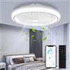 NONE Ventilatore da soffitto LED senza pale con luce, silenzioso, raffreddamento ad aria, con telecomando e lampada dimmerabile per casa, camera da letto, soggiorno