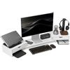 HOMCOM Scrivania per PC HOMCOM con supporto per schermo da 60 cm, 2 cassetti, lunghezza e angolazione regolabili