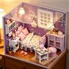 zuuton Kit fai da te per casa delle bambole in miniatura in legno, puzzle 3D da assemblare con mobili e decorazioni, giocattoli per casa delle bambole, regali di compleanno
