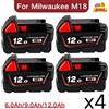Batteria Originale per Utensili Elettrici Milwaukee M18, Caricabatterie, BR, XC, 18V, 12000mAh M18B5, 48-11-1860, Batteria Integrata 21700