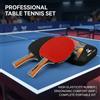 NONE Set di racchette da ping pong in confezione da 2 con 3 palline da ping pong e custodia per il trasporto, manico in gomma FL ad alta elasticità per l'allenamento