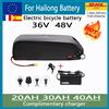 Nuovo Pacco Batteria Hailong 36V 48V 52V 20Ah 30Ah 40Ah 18650 con BMS Integrato per Veicoli Elettrici a Due Ruote