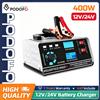 NONE Caricabatterie intelligente Podofo 400W 40A con funzione di riparazione a impulsi, mantenitore di carica automatico con desolfatazione intelligente, adatto per auto, camion, moto, barche, camper,