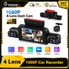 Podofo Dash Cam per Auto 3 Pollici, Registratore di Guida a Quattro Lenti 1080P+3480P, Visione a 360 Gradi, Visione Notturna, Assistenza alla Retromarcia, Registrazione in Loop 150 ° +120 °
