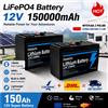 Batteria LiFePO4 12V 150Ah con Porta USB per Ricarica Solare, Nautica, Ecoscandaglio, Campeggio, Alimentazione Off-Grid - Disponibile in UE