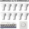 Gatetop Confezione da 10 Lampadine LED GU10 Dimmerabili 7W, Luce Spot 3000K Bianco Caldo, 4000K Luce Diurna, 6000K Luce Fredda, Sostituzione per Illuminazione a Binario, Equivalente a 50W, per Cucina, Cappa