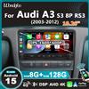 wondefoo Schermo Multimediale Wireless Carplay da 10,26'' per Auto, Radio Android 15, Stereo Auto per Audi A3 8P S3 RS3 2003-2012, Bluetooth, Autoradio 2 din, Lettore Multimediale, WIFI 4G LTE