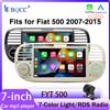 BQCC Wireless Carplay Auto 7 Pollici Per FIAT 500 2007-2015 Autoradio MP5 FM/AM/BT5.0/RDS/Porta USB Luci Colorate 7 Colori Multimedia Video