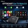OTTOCAST Adattatore Wireless Carplay 2 in 1, Car TV Mate Max C4, Convertitore Video Wireless Carplay Android Auto AI Box per HDMI, per VW, Benz, Chevrolet, TV per YouTube e Netflix
