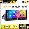 Podofo Autoradio Android 6.9" 1DIN, Lettore Multimediale MP5, CarPlay Wireless, Android Auto, Sistema Intelligente per Auto, Navigazione GPS, WiFi, BT, Unità Principale, FM, RDS, USB/Type-C, Stereo