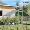 NONE Pollaio in Metallo Aoxun con Tetto a Spiovente e Copertura, Recinto per Galline con Serratura di Sicurezza, Gabbia Esterna per Cortile e Fattoria 10x6.5x6.4 FT