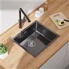 CECIPA max Lavello da cucina in acciaio inossidabile, dimensioni 50×44 cm, con una sola vasca, realizzato in acciaio inossidabile 304, senza foro per il rubinetto, resistente alle macchie e durevole.