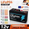Batteria al Litio LiFePO4 12V 150Ah con Porta USB e BMS Integrato, Spedizione Rapida da Magazzino UE, Batteria Solare a Ciclo Profondo per Ricarica Solare, Ecoscandaglio, Imbarcazioni, Campeggio,
