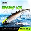KINGDOM Esca da Pesca KINGDOM VIB 115mm 29.6g Affondante con Vibrazione ad Alta Frequenza, Esche Artificiali Rigide con Ancorette per la Pesca al Bass