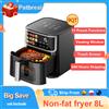 Patbrela Friggitrice ad Aria Smart 8L 1700W con Schermo Touch LED, 11 Funzioni Preimpostate, Max 200°C ° Friggitrice ad Aria Senza Olio con Cestello Rimovibile Antiaderente