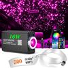VASTFIRE Kit luci soffitto stellare fibra ottica controllo app 16W DC12V, 500 fibre da 3m/9,8ft spessore 0,03in, lampada soffitto RGBW attivata dalla musica per soffitto auto e abitazione