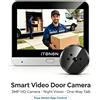iTenen Telecamera per spioncino da porta 3MP 2.4G Wifi con microfono integrato Tuya Smart Security Home140 ° Spioncino Digitale con Visione Notturna e Rilevamento Radar, Schermo da 4,3 Pollici e Batteria