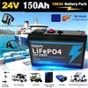 Ddadache Batteria al litio 18650 da 24V 150 Ah ricaricabile per veicoli elettrici solari + caricabatterie da 25.2V 2A, batteria di alimentazione adatta per macchine per il controllo delle erbacce