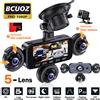 BCUOZ Dashcam panoramica a 5 canali 1080P per auto, 5 telecamere 1080P frontale + 720P sinistra/destra/posteriore, schermo a cinque divisori da 3,16 pollici, visione notturna superiore, registrazione