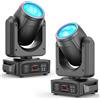 2 pezzi 200W LED Bianchi e RGB Halo con 18 facce prismatiche mobili, DMX512 14CH, attivazione sonora, ideali per DJ, matrimoni e feste.