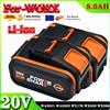 Ddadache WA3553 Batteria Ricaricabile Li-Ion 20V 8000mAh di Ricambio per Utensili Elettrici Worx WA3551 WX390 WX176 WX178 WX550 WX386 WX678 WG894E