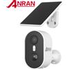 ANRAN Telecamera Solare ANRAN 2K 3MP, Telecamera WiFi Wireless 2.4Ghz per Esterni, Rilevamento PIR, Visione Notturna a Colori, Allarme Locale