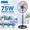 NONE KOUVOLSEN KOS-19132 Ventilatore a piantana da 75W, 3 velocità, oscillazione, altezza regolabile, pale argentate