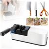 NONE Affilacoltelli elettrico 5 in 1 con lama dritta, affilacoltelli professionale, affilatura delle forbici da grossa a fine, riparazione rapida e lucidatura di precisione per la cucina domestica