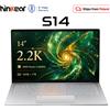 Ninkear S14 Laptop AMD Ryzen 5 6600H 14 Pollici 2.2K 2240x1400 IPS, 16GB LPDDR5 512GB/1TB SSD, Notebook Ultraleggero da 1kg, WiFi 6, Ricarica Rapida PD 65W, Impronta Digitale, Windows 11