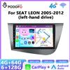 podofo Autoradio Podofo Wireless Carplay Android Auto per Seat Leon 2005-2012, Sistema Intelligente per Auto 6 + 128, Navigazione GPS WIFI, Stereo per Auto