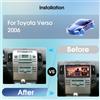 Podofo Autoradio Wireless Carplay Android Auto 9'' per Toyota Verso 2006, Lettore Multimediale MP5, BT, FM, 2din, Unità Principale Autoradio, SWC, Sistema Multimediale Intelligente per Auto, Stereo