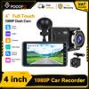 Podofo Dash Cam per Auto 4.0 Pollici 1080P, Registratore di Guida DVR, Registratore Video Automatico con Schermo Touch 150° ° Telecamera Anteriore e Posteriore Grandangolare con Registrazione in