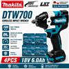 Makita Avvitatore a impulsi Makita DTW700 18V Brushless senza fili, 700 Nm di coppia elevata, pistola a impulsi elettrica con attacco da 1/2 pollice, Auto-Stop, velocità variabile, compatibile con batteria