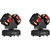 HYULIGHTS 2 Pezzi Testa Mobile LED 3in1 (Beam, Strobo e Laser) 8x12W RGBW 8x5W con Laser Dorato, Rosso e Verde Brillante, Effetto Stella per Luci DJ