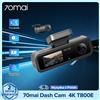 70mai Dash Cam 4K T800E 3 Canali Anteriore Posteriore Interno 3 in 1 Supporta Controllo Vocale Monitoraggio Parcheggio 24H Supercondensatore GPS Telecamera Posteriore 1080P DVR per Auto
